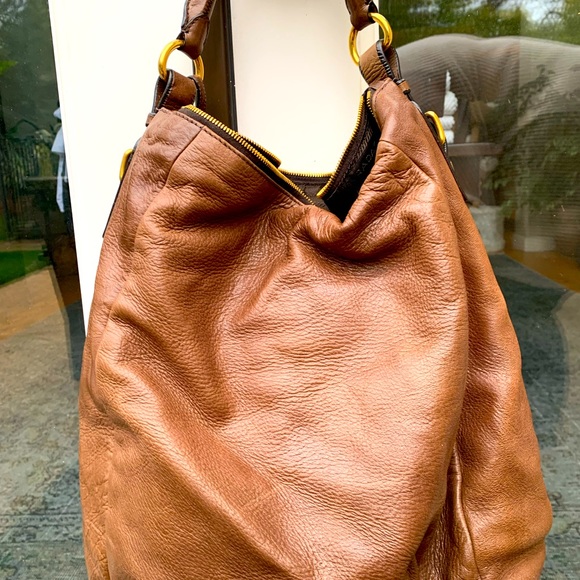 PRADA Cervo Shine Hobo in Brown (Teak) - Large - Picture 2 of 12